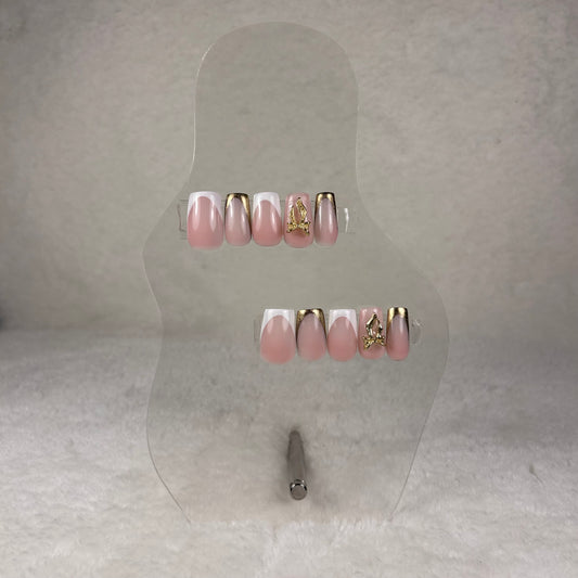 Nails CyGlow - French Gold Ribbon